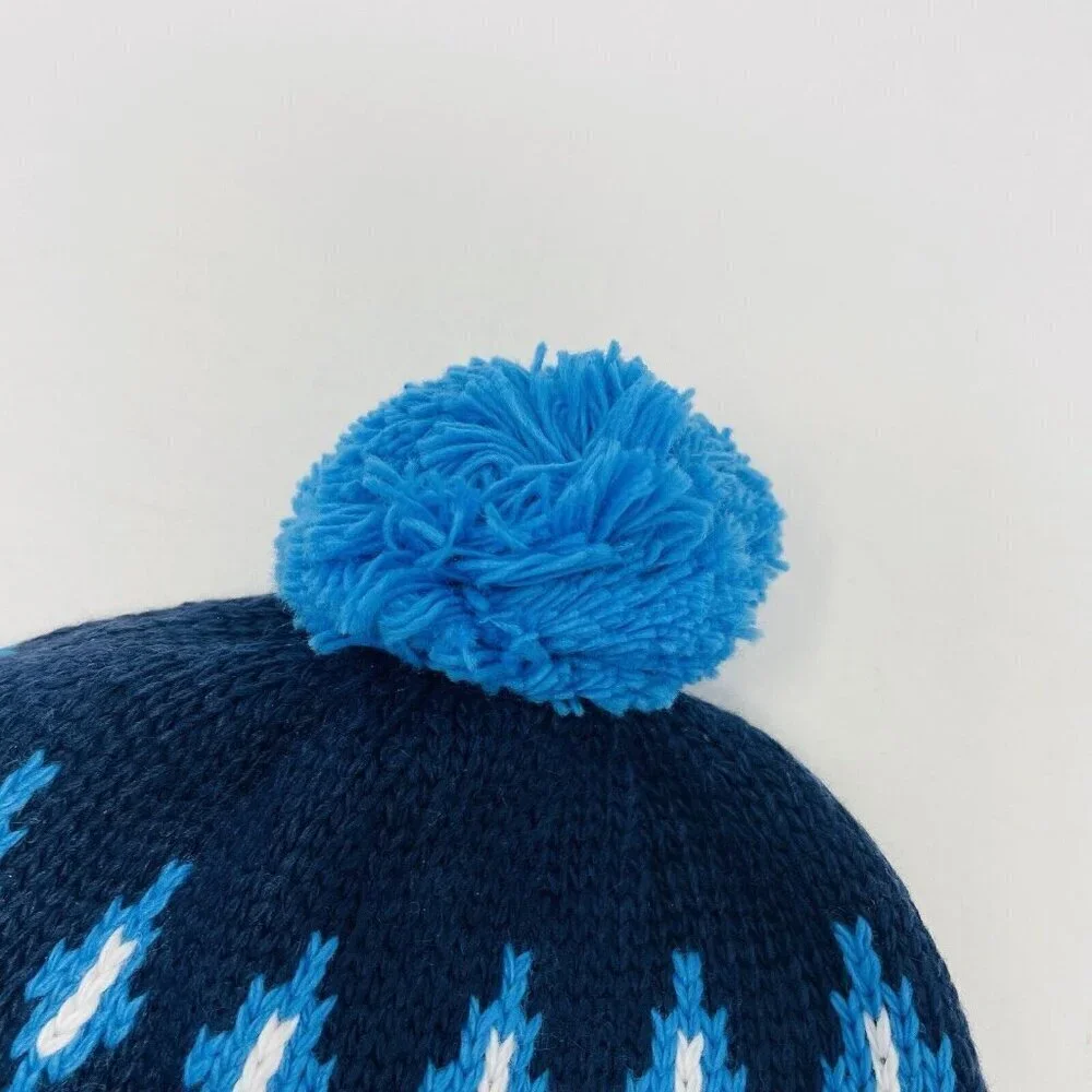 Janie‎ and Jack Baby Boys 6-12 Months Fair Isle Pom Pom Winter Hat in Blue $26